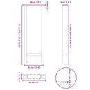 konsolbordben sort 2 stk. 38 x (72-73) cm stål
