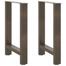 spisebordsben naturstål 2 stk. 50x(72-73) cm stål
