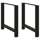 spisebordsben sort 2 stk. 70x(72-73) cm stål
