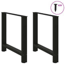 spisebordsben sort 2 stk. 70x(72-73) cm stål