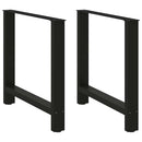 spisebordsben sort 2 stk. 80x(72-73) cm stål