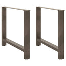 spisebordsben naturstål 2 stk. 90x(72-73) cm stål