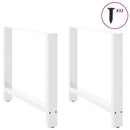 spisebordsben hvide 2 stk. 100x(72-73) cm stål