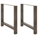 spisebordsben naturstål 2 stk. 100x(72-73) cm stål