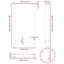 barbordsben antracit 2 stk. 40x(90-91) cm stål