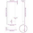 barbordsben antracit 2 stk. 40x(100-101) cm stål