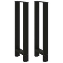 barbordsben sort 2 stk. 50x(100-101) cm stål