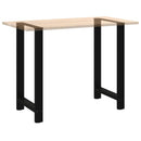 barbordsben sort 2 stk. 60x(100-101) cm stål