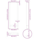 barbordsben sort 2 stk. 50x(110-111) cm stål
