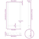 barbordsben antracit 2 stk. 60x(110-111) cm stål