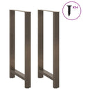 barbordsben naturstål 2 stk. 60x(110-111) cm stål