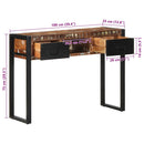 konsolbord 100x35x75 cm massivt genbrugstræ flerfarvet