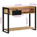 konsolbord 100x35x75 cm massivt ru mangotræ
