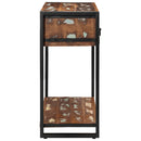 konsolbord 100x35x75 cm massivt genbrugstræ flerfarvet