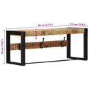 knagerække 80x35x35 cm massivt ru mangotræ