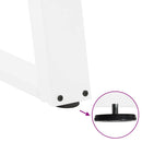 sofabordsben U-formet 2 stk. hvid 30x(30-31) cm stål