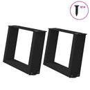 sofabordsben U-formet 2 stk. sort 40x(30-31) cm stål