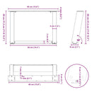 sofabordsben U-formet 2 stk. sort 40x(30-31) cm stål
