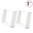 sofabordsben U-formet 2 stk. hvid 40x(30-31) cm stål