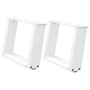 sofabordsben U-formet 2 stk. hvid 40x(30-31) cm stål