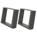sofabordsben U-formet 2 stk. antracit 40x(30-31) cm stål