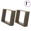 sofabordsben U-formet 2 stk. naturstål 40x(30-31) cm stål