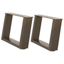 sofabordsben U-formet 2 stk. naturstål 40x(30-31) cm stål