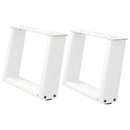 sofabordsben U-formet 2 stk. hvid 50x(30-31) cm stål