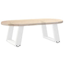 sofabordsben U-formet 2 stk. hvid 50x(30-31) cm stål