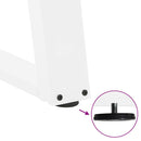 sofabordsben U-formet 2 stk. hvid 60x(30-31) cm stål