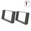 sofabordsben U-formet 2 stk. antracit 60x(30-31) cm stål