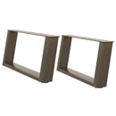 sofabordsben U-formet 2 stk. naturstål 60x(30-31) cm stål