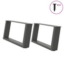 sofabordsben U-formet 2 stk. antracit 70x(30-31) cm stål
