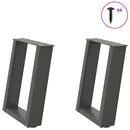 sofabordsben U-formet 2 stk. antracit 28 x (42-43) cm stål