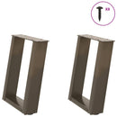 sofabordsben U-formet 2 stk. naturstål 28 x (42-43) cm stål