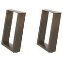 sofabordsben U-formet 2 stk. naturstål 28 x (42-43) cm stål