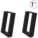 sofabordsben U-formet 2 stk. sort 38 x (42-43) cm stål
