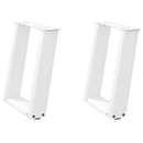 sofabordsben U-formet 2 stk. hvid 38 x (42-43) cm stål