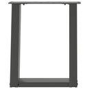 sofabordsben U-formet 2 stk. antracit 38 x (42-43) cm stål