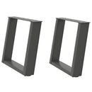 sofabordsben U-formet 2 stk. antracit 50x(42-43) cm stål