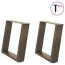 sofabordsben U-formet 2 stk. naturstål 50x(42-43) cm stål