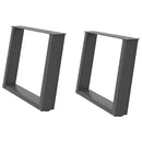sofabordsben U-formet 2 stk. antracit 60x(42-43) cm stål