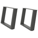 sofabordsben U-formet 2 stk. antracit 70 x (42-43) cm stål