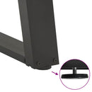 sofabordsben U-formet 2 stk. antracit 70 x (42-43) cm stål