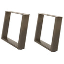 sofabordsben U-formet 2 stk. naturstål 70 x (42-43) cm stål