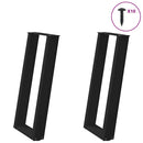 konsolbordben U-formet 2 stk. sort 28 x (72-73) cm stål