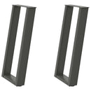 konsolbordben U-formet 2 stk. antracit 28 x (72-73) cm stål
