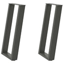 konsolbordben U-formet 2 stk. antracit 38 x (72-73) cm stål