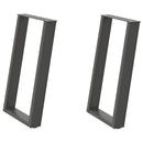 spisebordsben U-formet 2 stk. antracit 50x(72-73) cm stål
