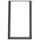 spisebordsben U-formet 2 stk. antracit 50x(72-73) cm stål